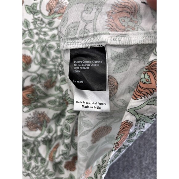 Picture Organic Shirt Mens XL Green Floral Button Up Tencel Short Sleeve Eco - Picture 5 of 7